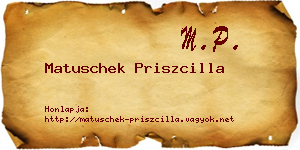 Matuschek Priszcilla névjegykártya